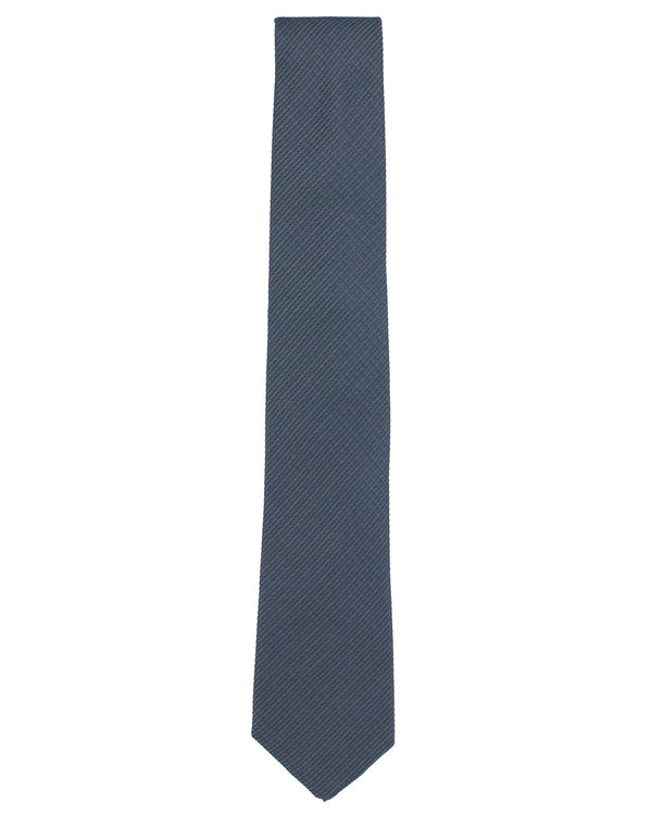 Textured Charcoal Silk Tie